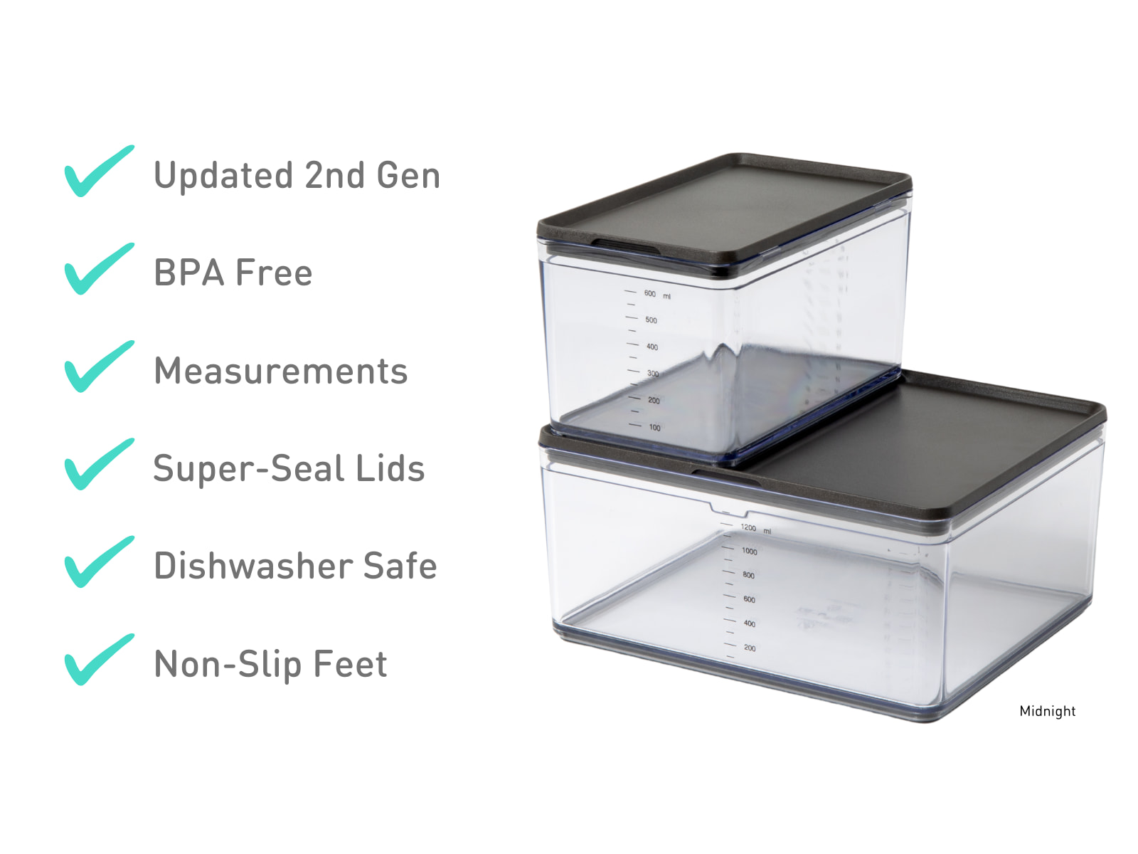 Storage Container Set for Kitchen 12 Pcs (300 ml, 600 ml ,1250 ml )