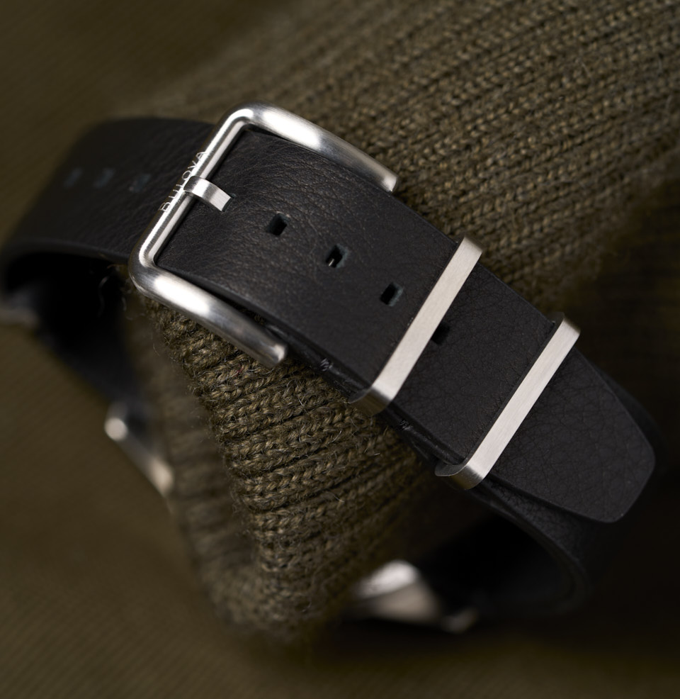 Hack Watch Black Leather Strap