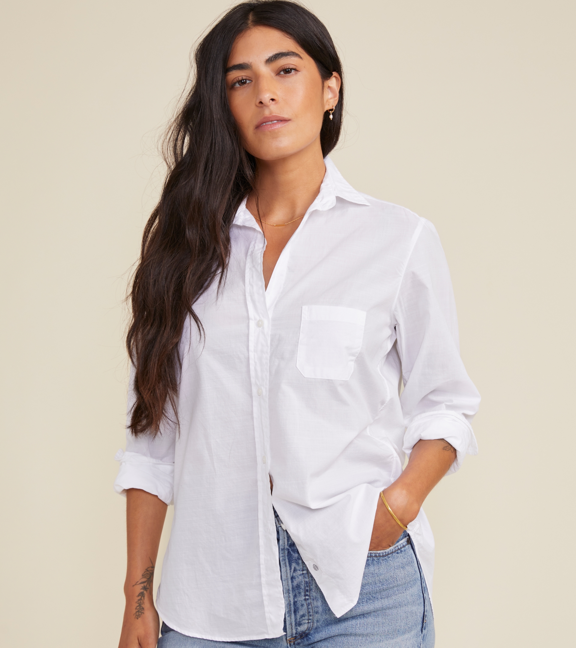 The Hero Button-Up Shirt Classic White, Washed Cotton view 2