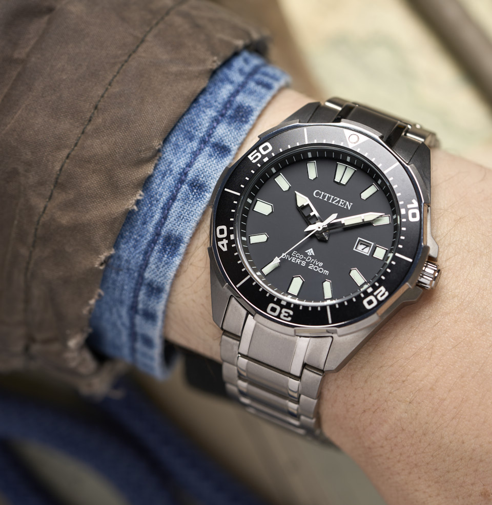 Promaster Dive Eco Drive Super Titanium 44mm on a 7” Wrist