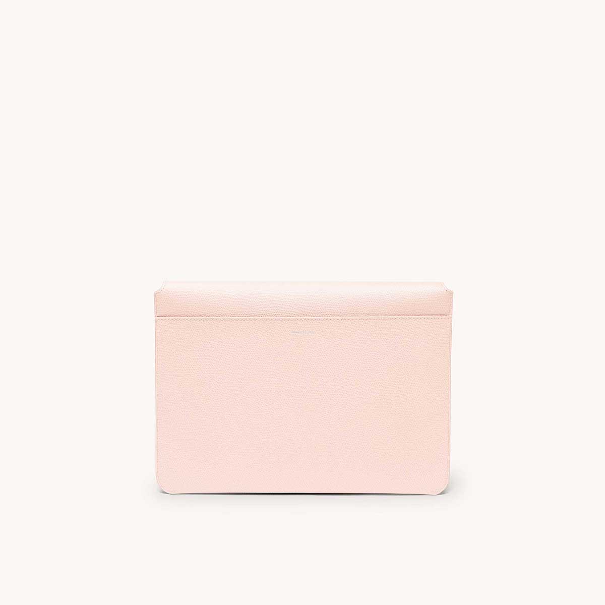Mini envelope sleeve in blush back view.