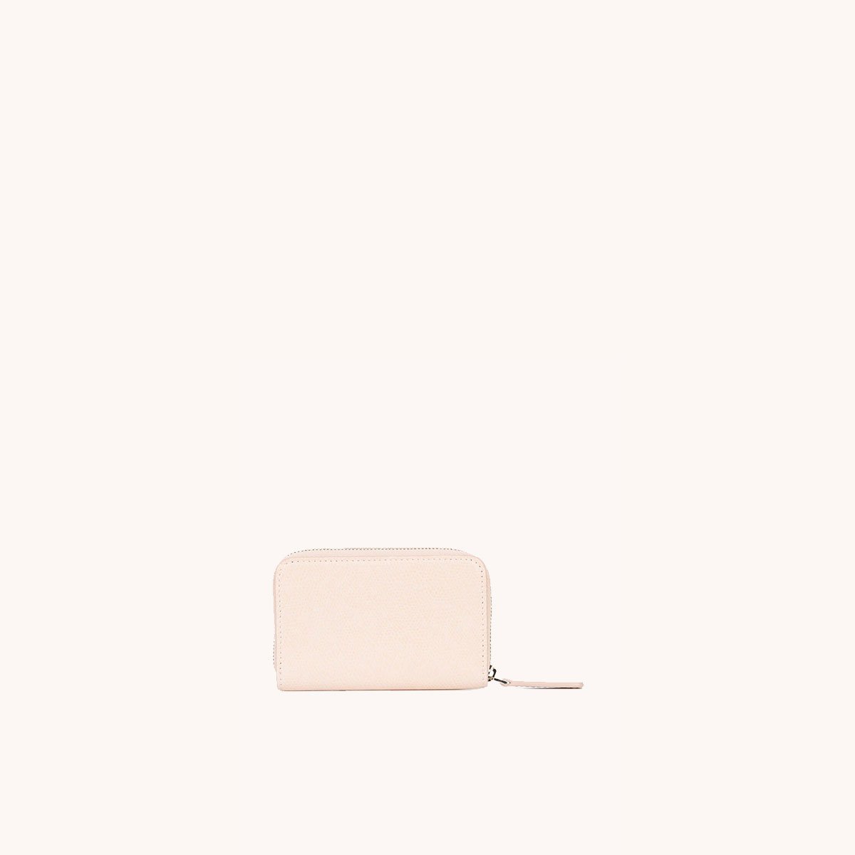 card wallet pebbled blush back view