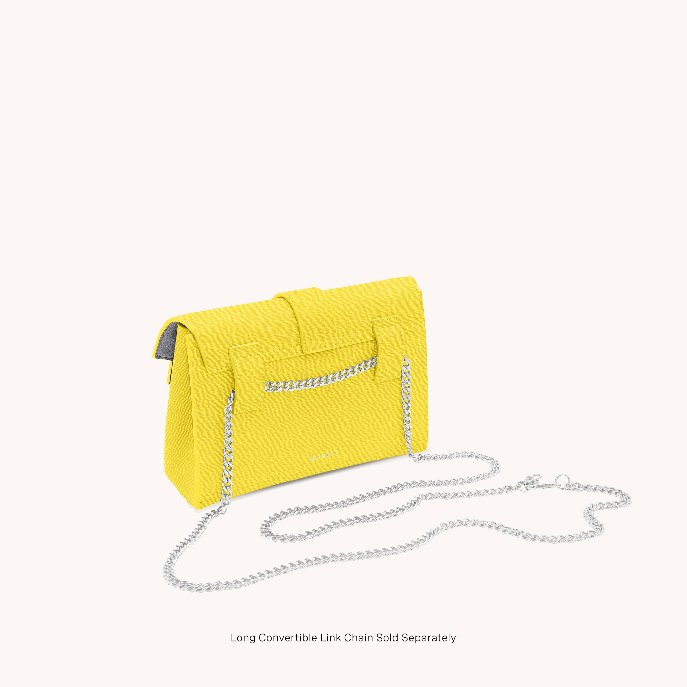 aria belt bag mimosa lemon back view with chain