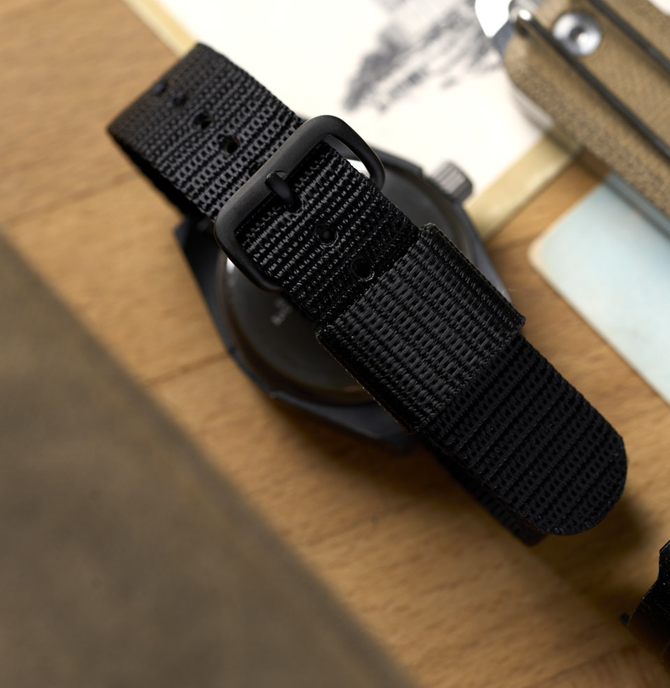 General Purpose Quartz Black Nylon Strap