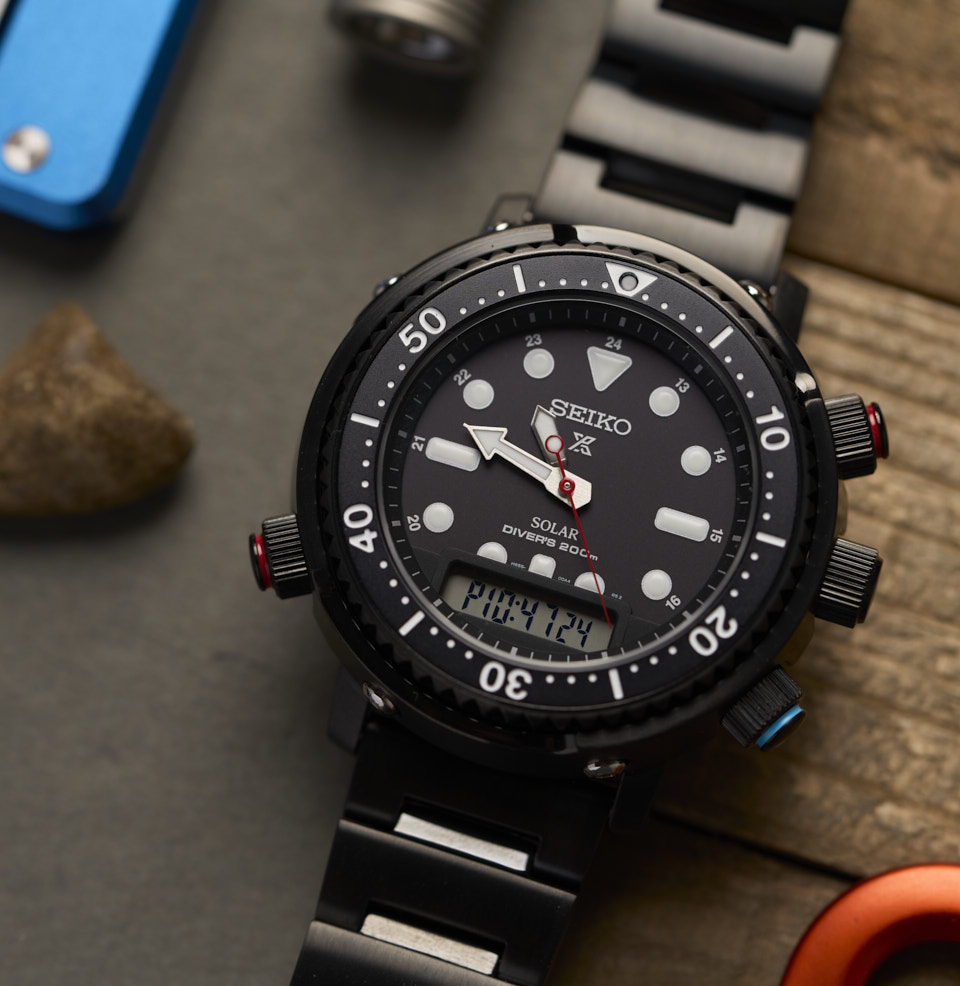 Prospex Ana-Digi Solar Diver A Solar Diver with a Hybrid Dial