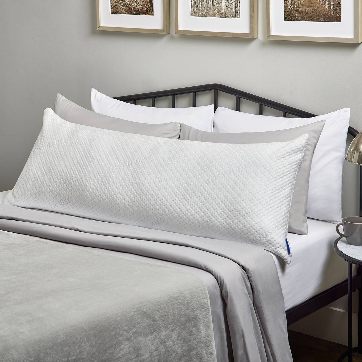 King Size Long Body Pillow Case Cover - 20x55 Inch Soft Microfiber, Modern Solid Design