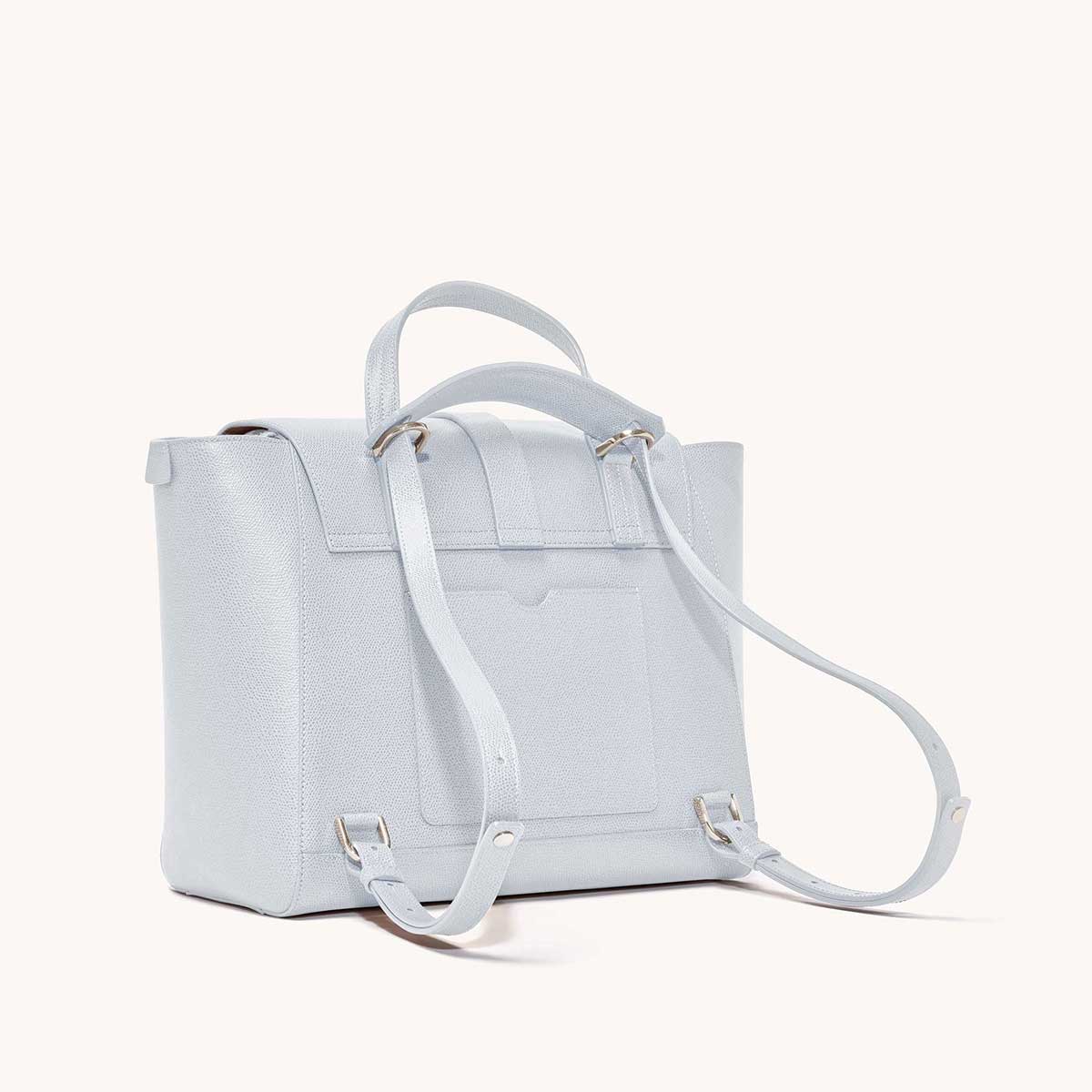 Maestra Bag Pebbled Ice with Silver Hardware Back View