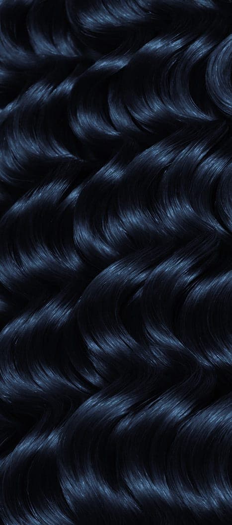 Two bottles and packaging for All About Curls Permanent Color in shade 3B Wavy Navy.
