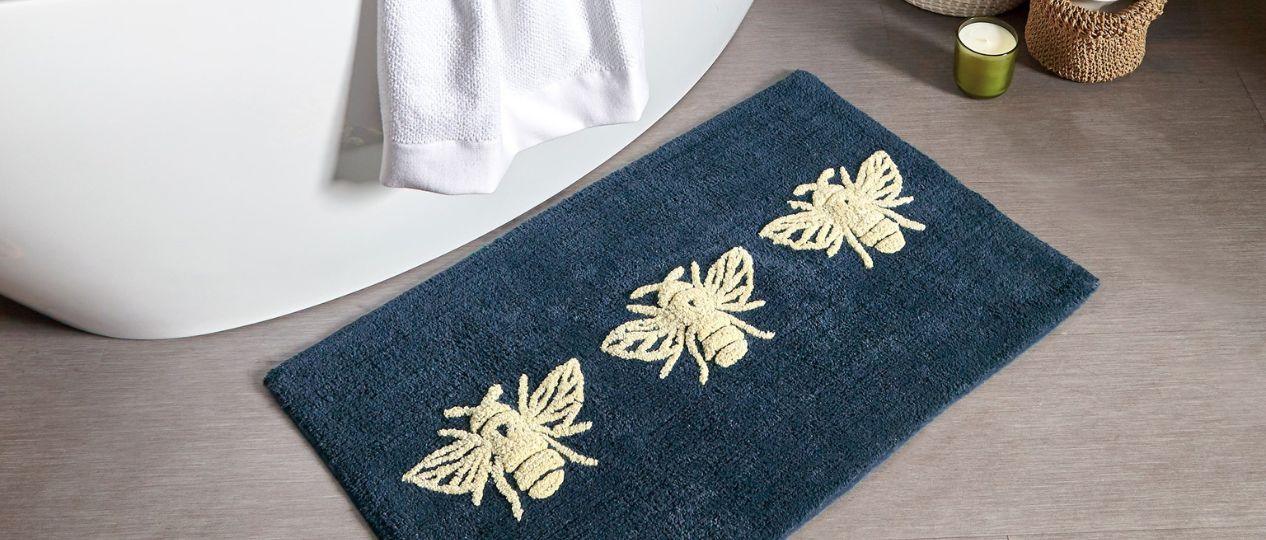 blue bath mats navy blue + teal bath mats