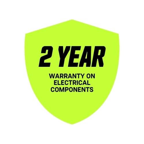 2 Year Warranty on the Electrical Components