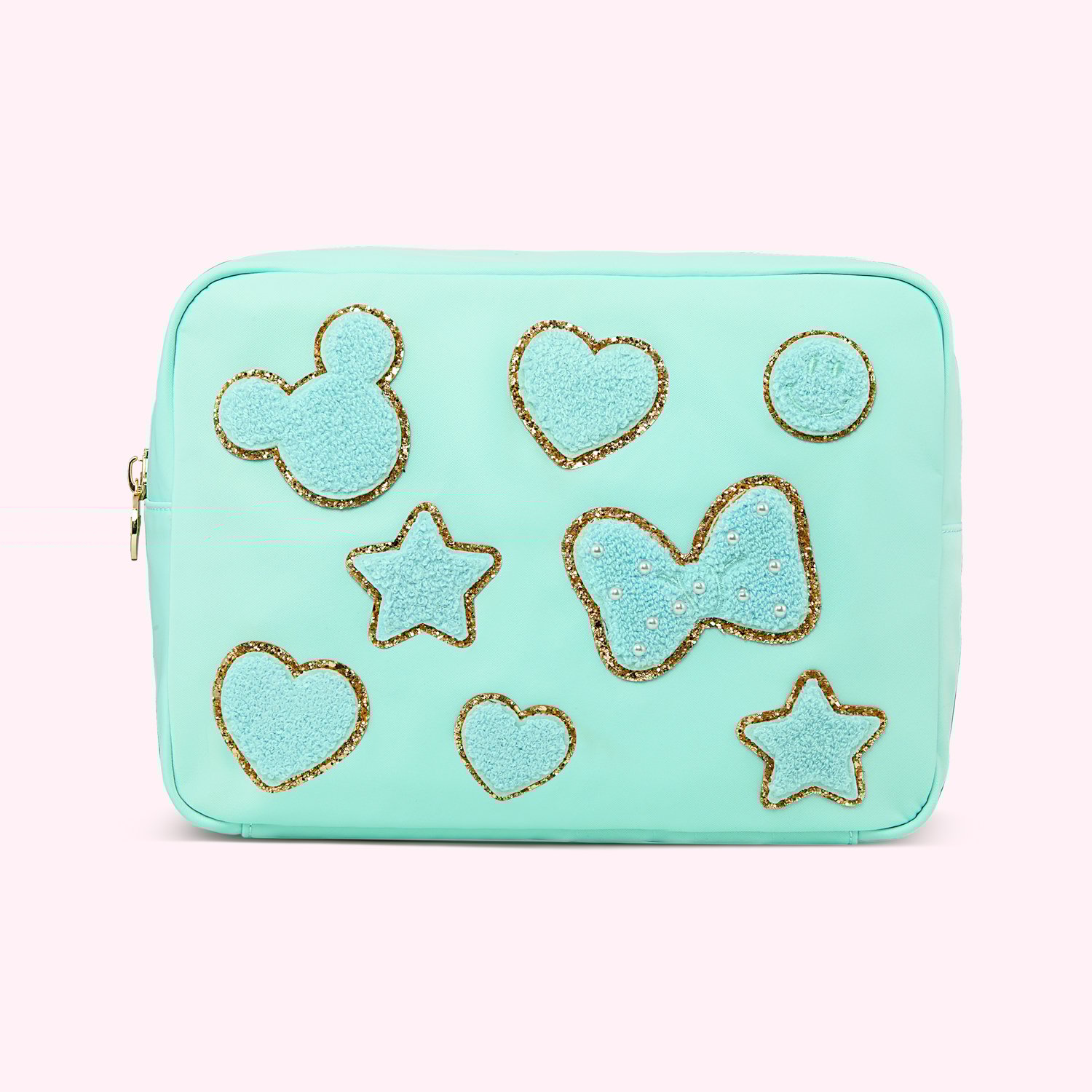Large Cotton Candy Pouch with Disney Mickey & Friends Patches