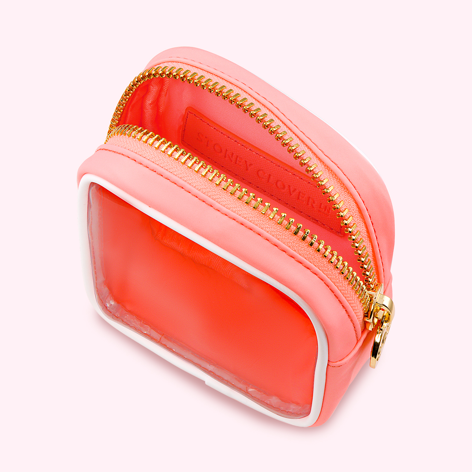 Clear Front Mini Pouch, Orange Custom Makeup Bag