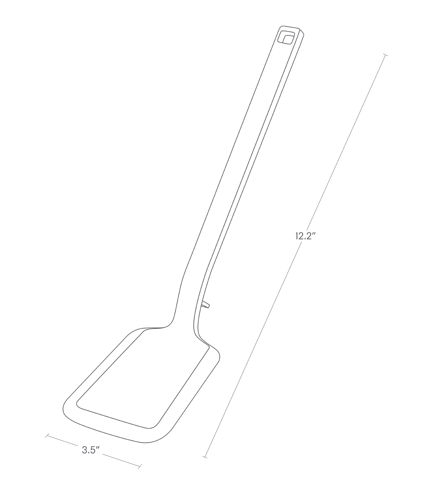 Dimension Image for Floating Utensil on a white background showing height of 12.2