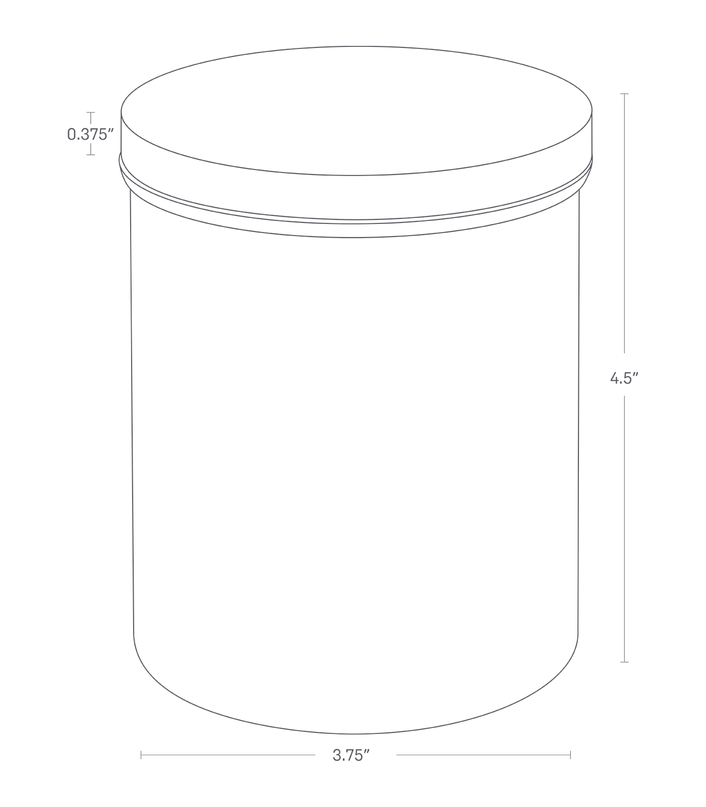 Dimension image for Ceramic Canisters showing cotainer height of 4.5