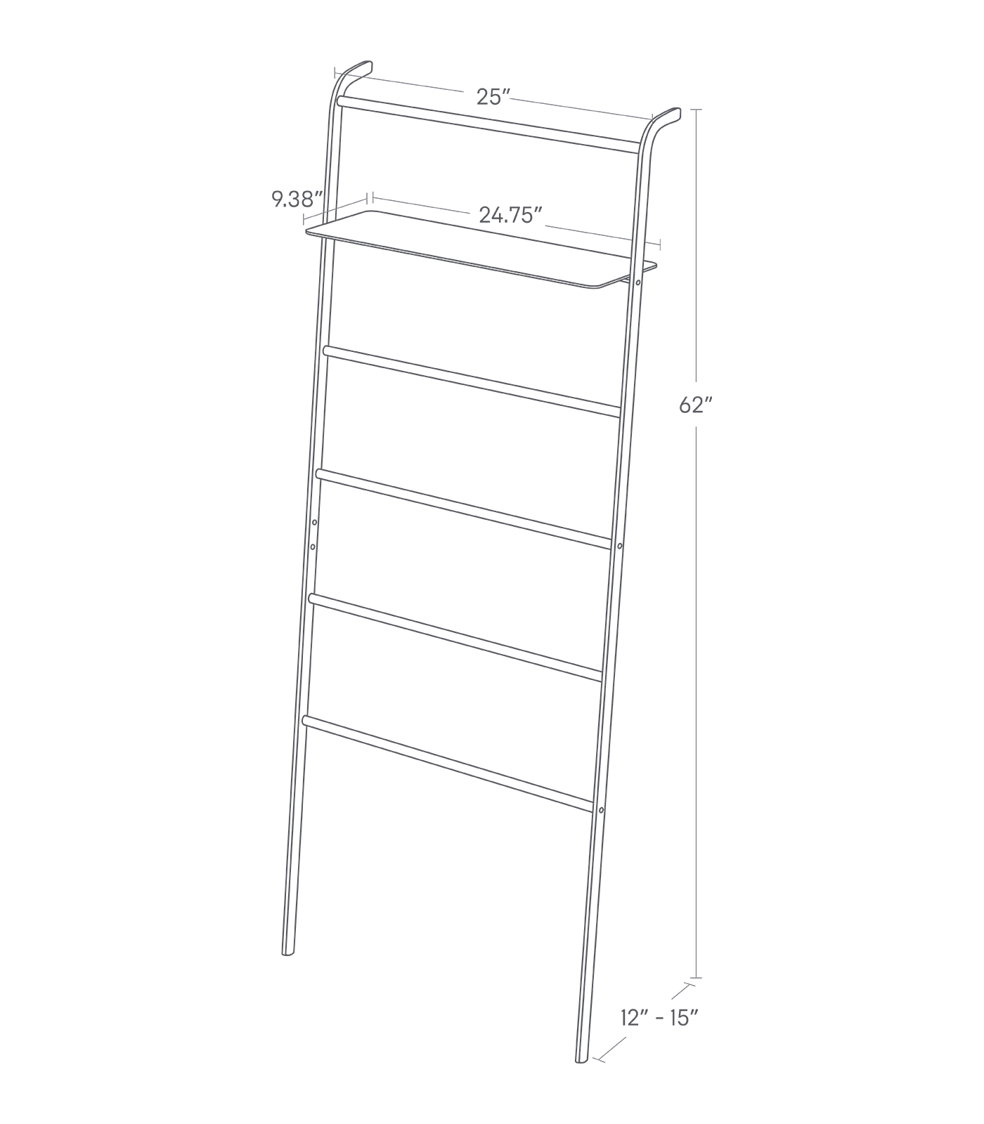 Tower Yamazaki Home Grid-Panel Leaning Ladder, Modern Storage Rack For  Bedroom Or Bathroom, Steel & Reviews