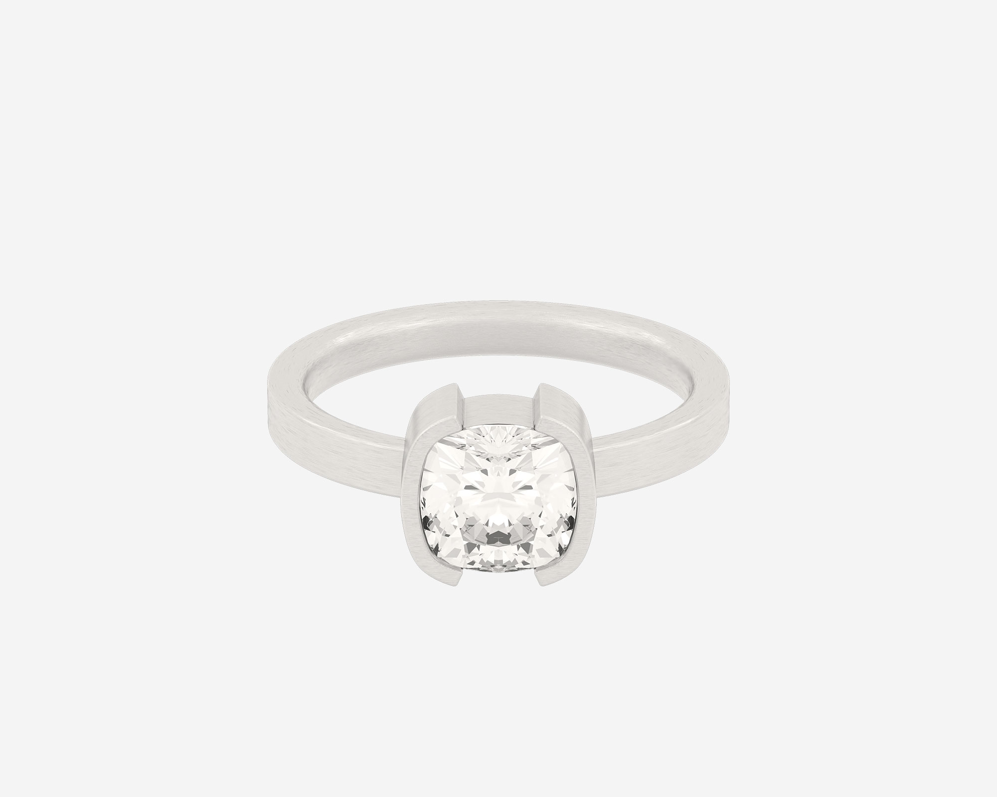 ◎COURONNE◎ Cercle Shoulder 30_RCBSX23216YEL The Center Cushion Half Bezel Engagement Ring | Holden