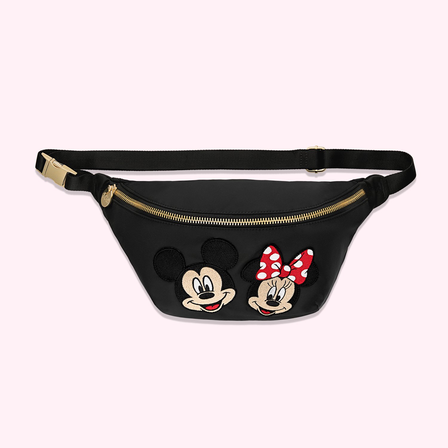 Jumbo Noir Fanny Pack with Medium Disney Mickey & Minnie Patch