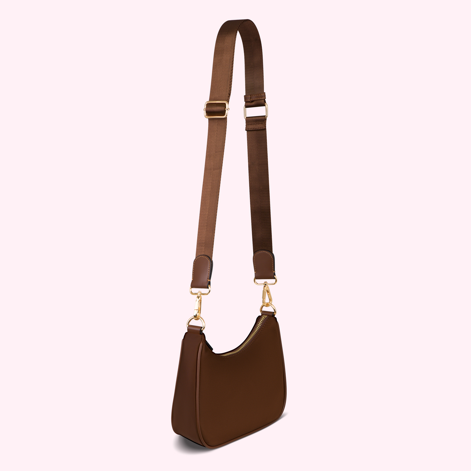 Honey Espresso Curved Crossbody Bag