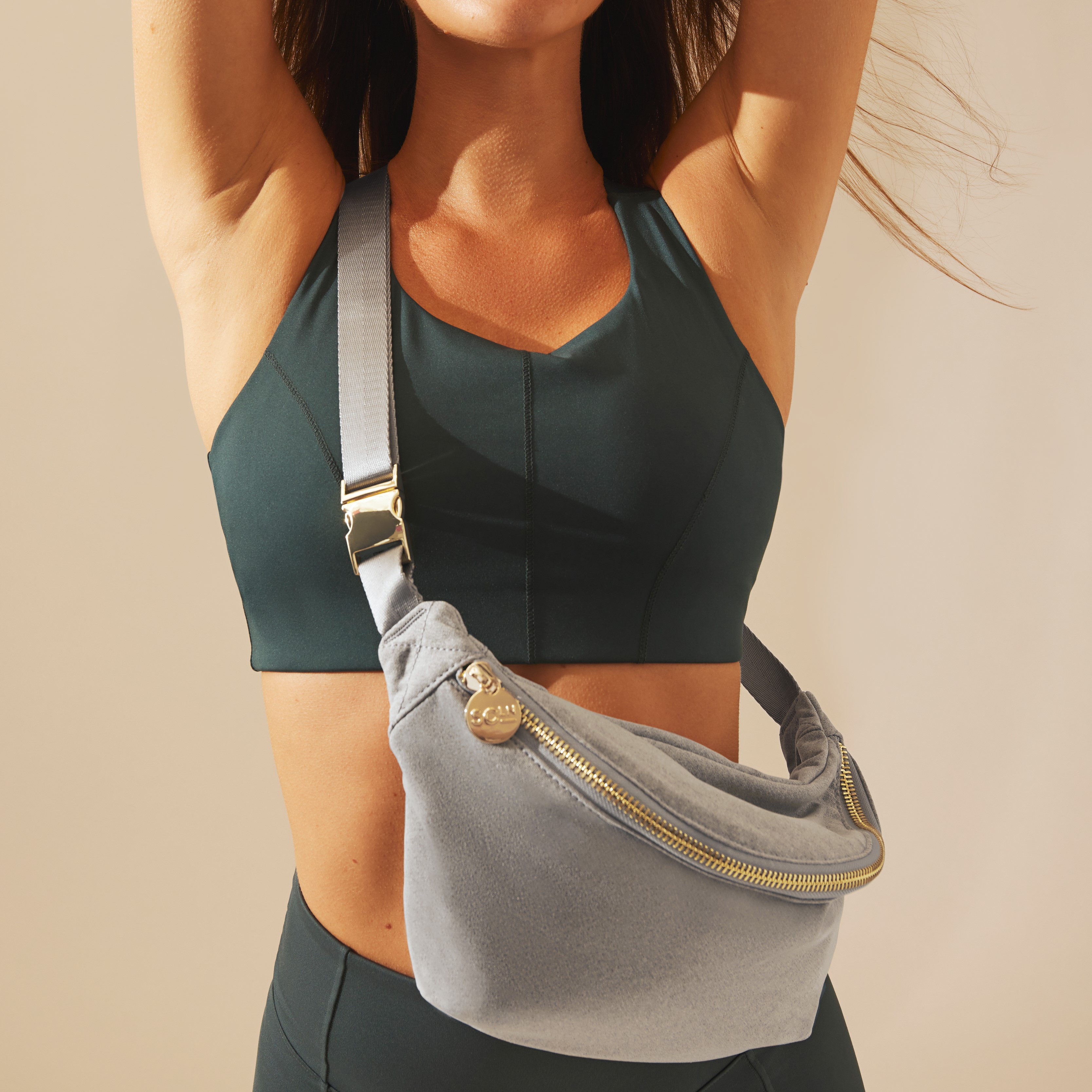Heather Fanny Waist Pack Water-Resistant Two Pocket Zippered Belt Bag  Lightweight 34-48 Adjustable Strap (Navy Heather)