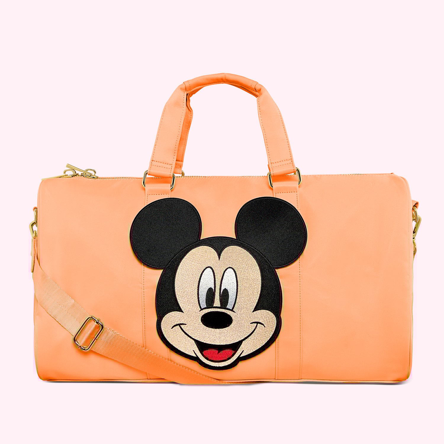 Peach Duffle with Jumbo Disney Mickey Patch