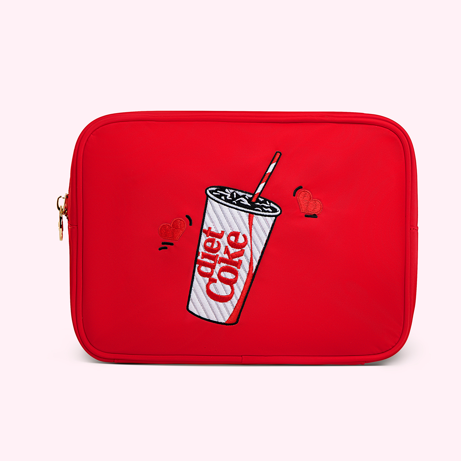 Embroidered Fountain Diet Coke Large Pouch