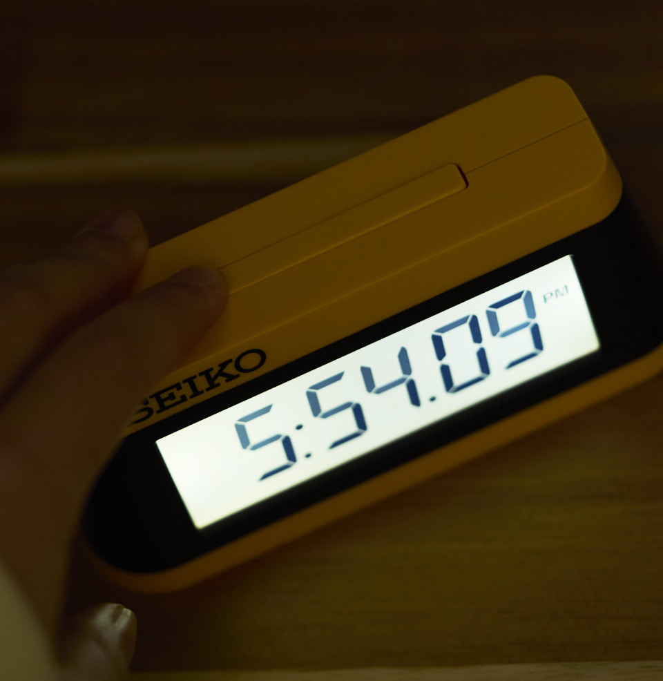 Modern Marathon Alarm Clock Topside snooze button