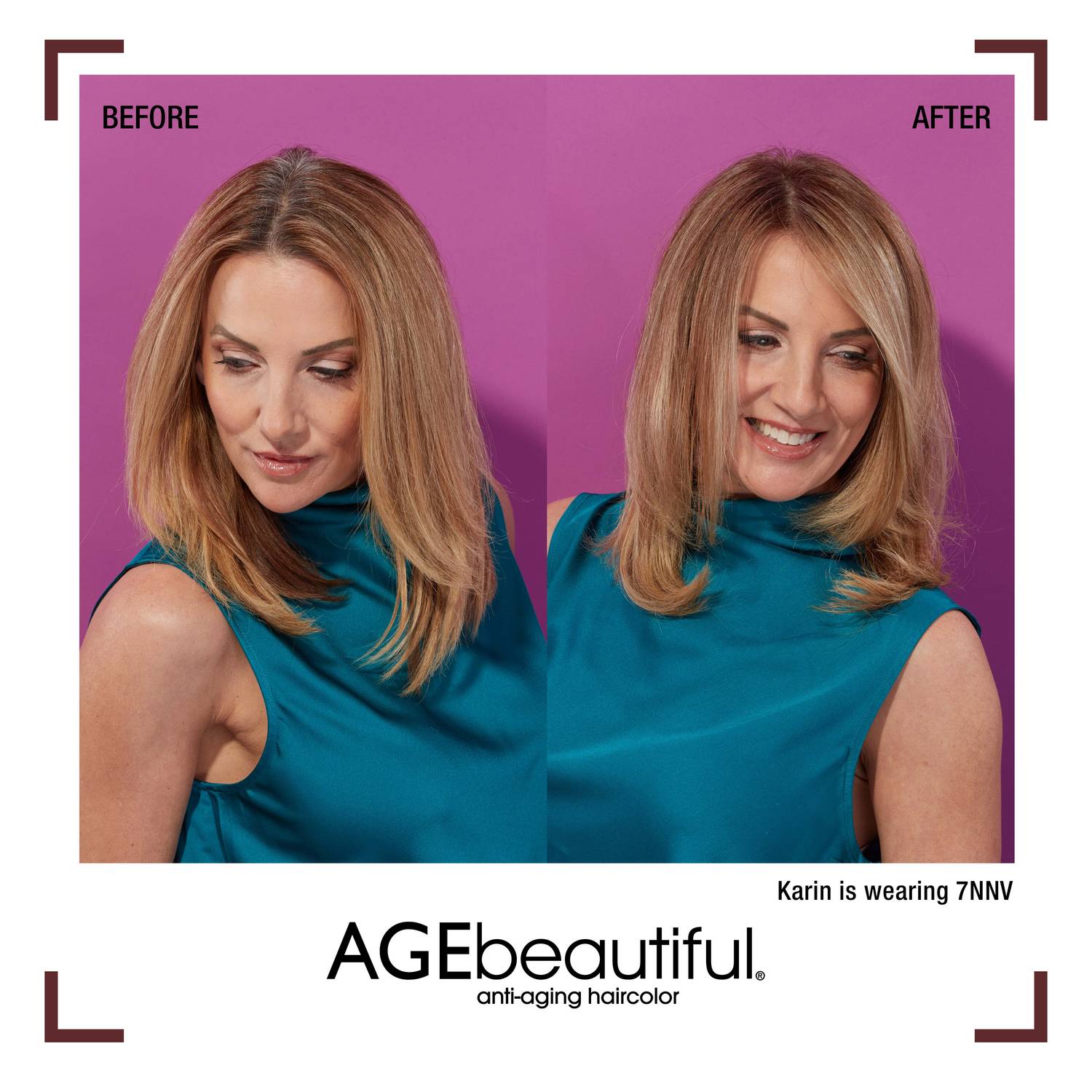 7NNV Before & After AGEbeautiful Hair Color