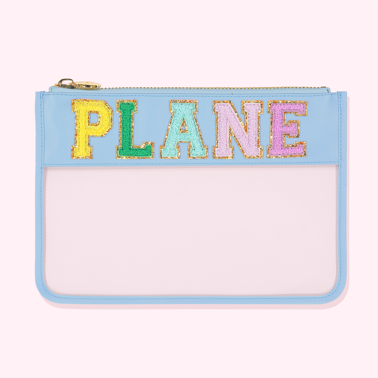 Plane Clear Flat Pouch  Personalized Pouch - Stoney Clover Lane