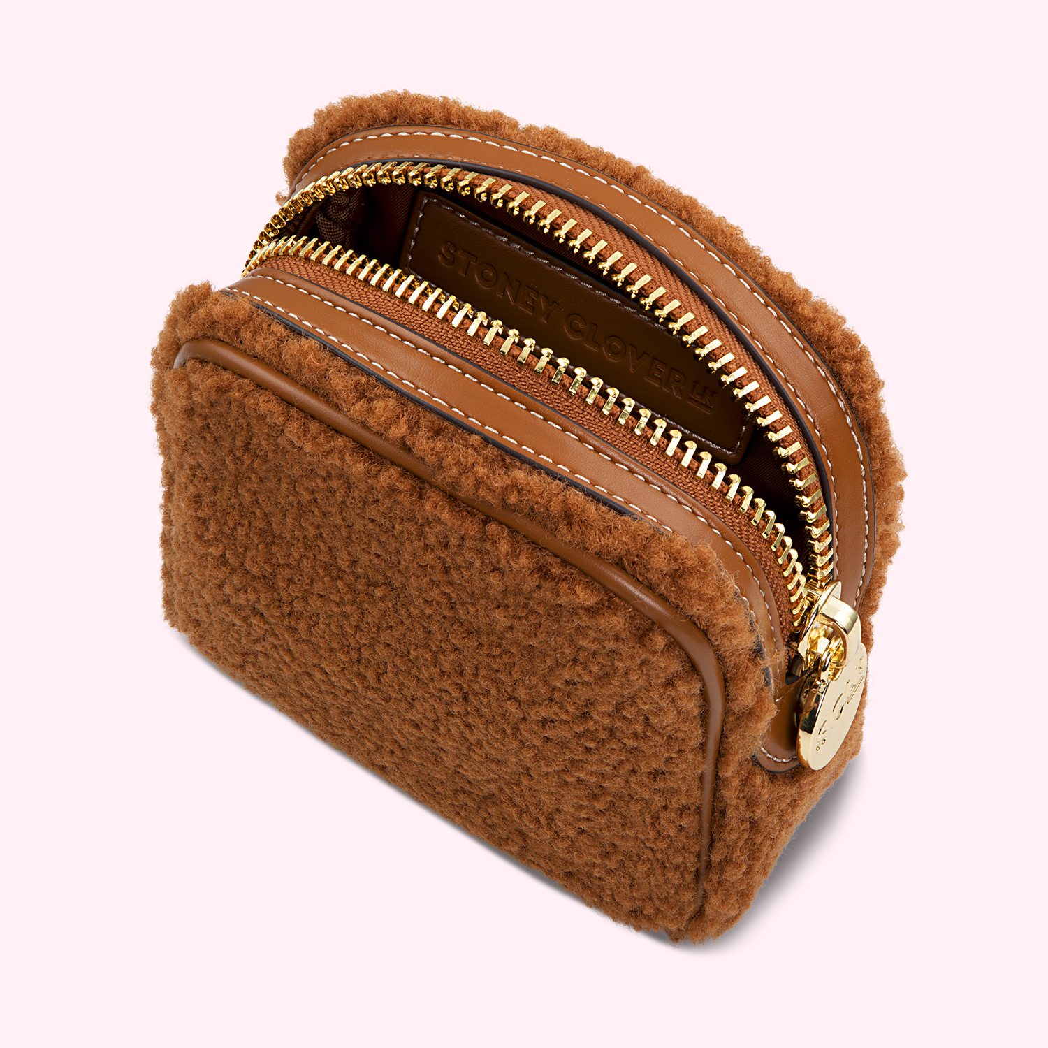 Stoney Clover Lane Mini Cozy Sherpa Pouch - Brown One-Size