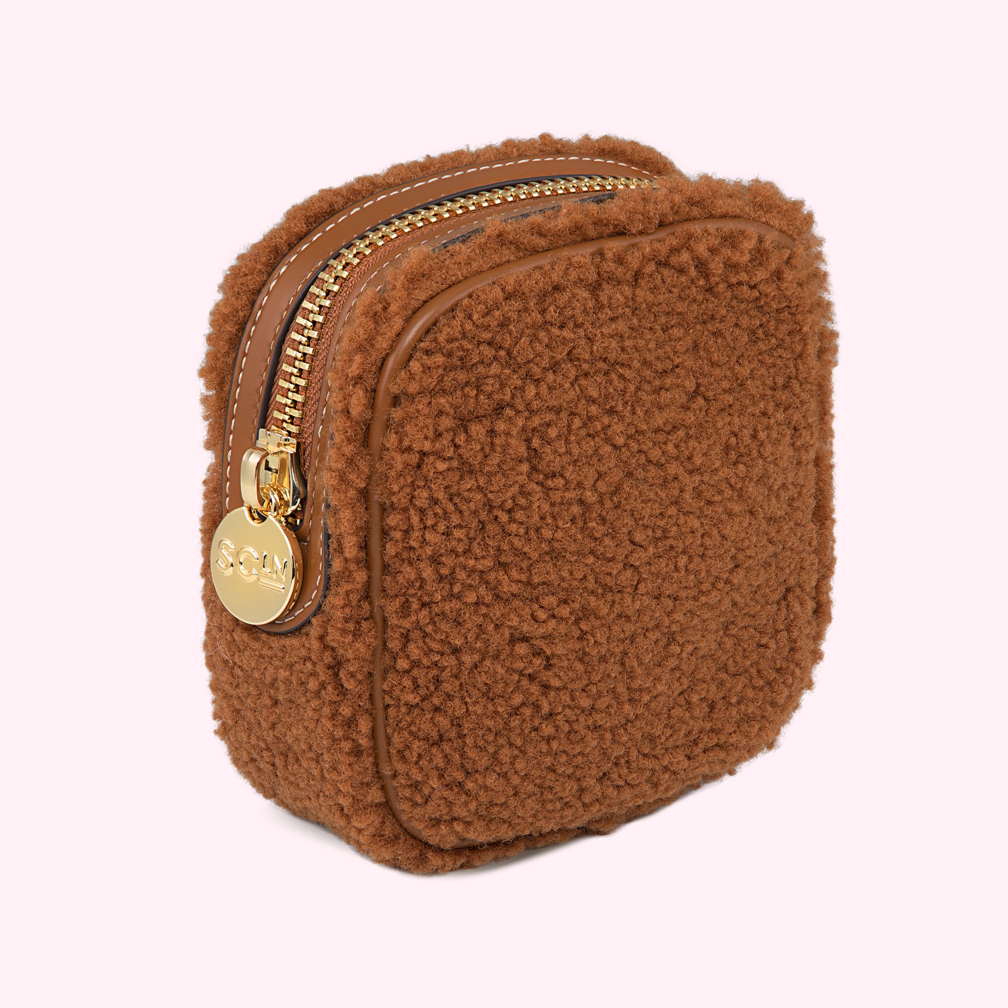 Stoney Clover Lane Mini Cozy Sherpa Pouch - Brown One-Size