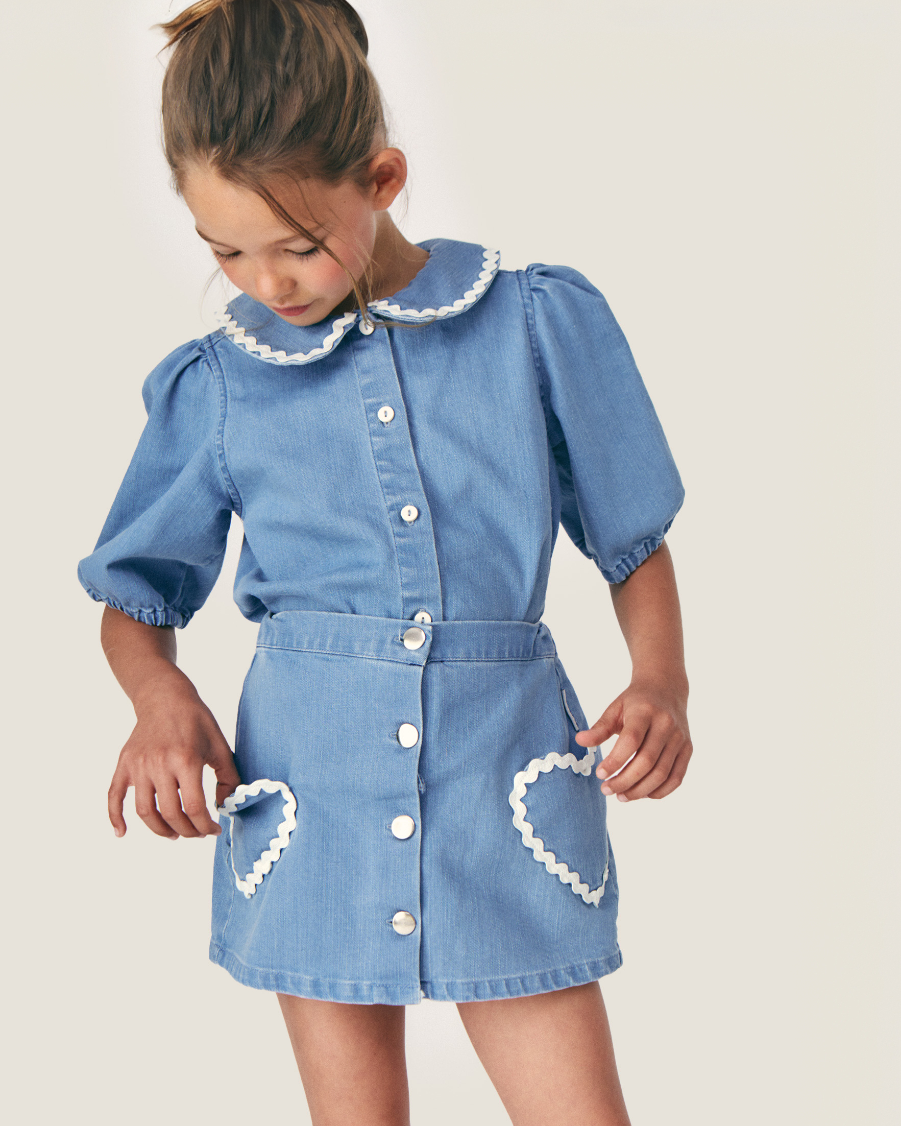 MIPOUNET_LOUISE DENIM SKIRT SET