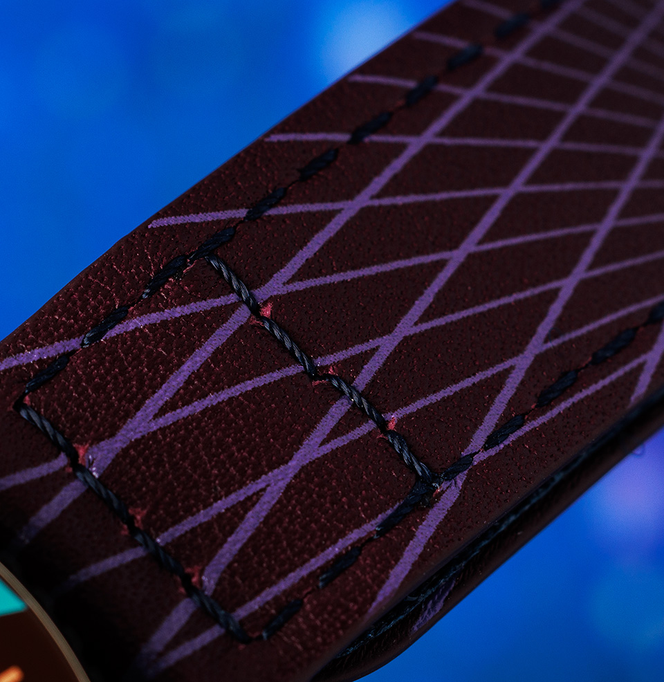 Zodiac x Worn & Wound Super Sea Wolf Laser Tag Printed leather strap