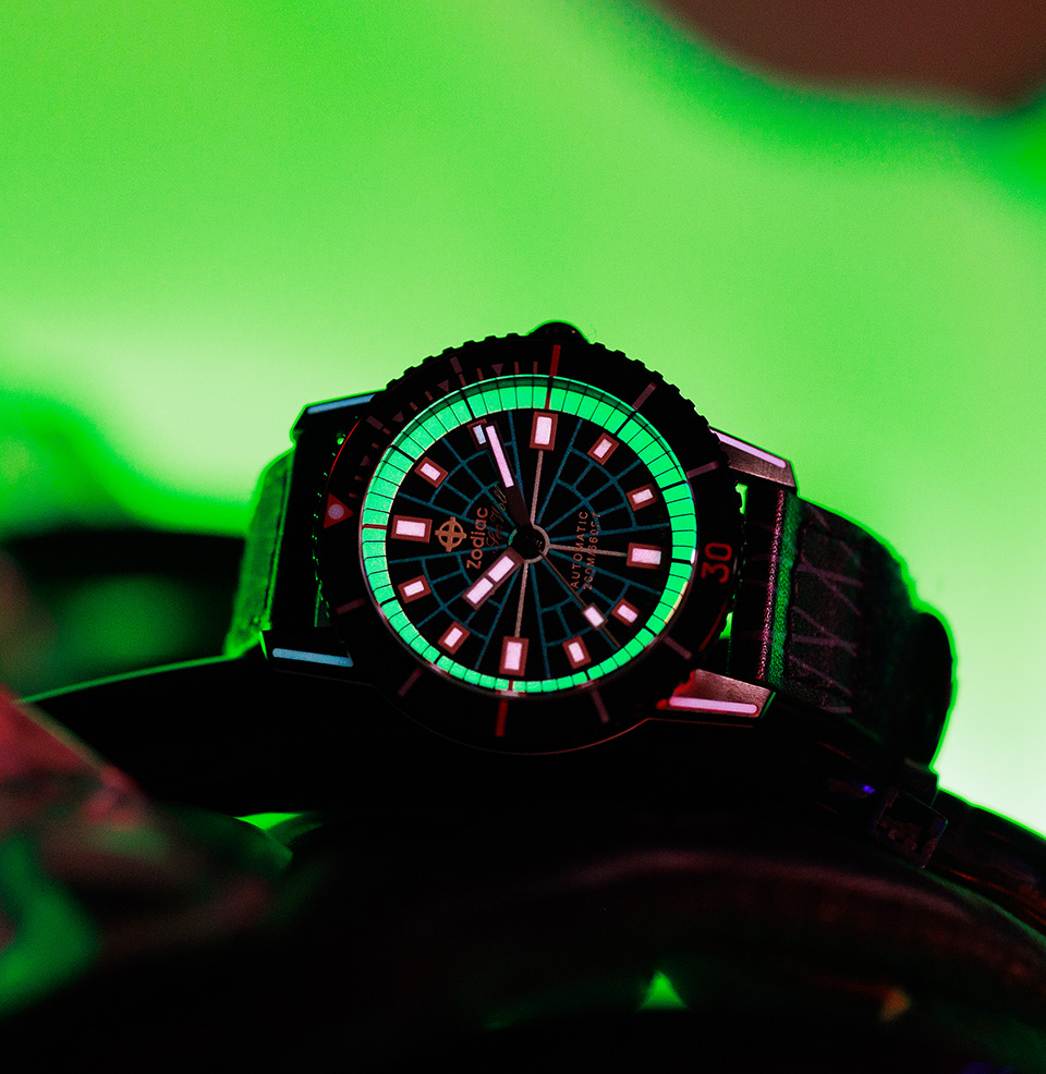 Zodiac x Worn & Wound Super Sea Wolf Laser Tag Designed for the Laser Tag Arena