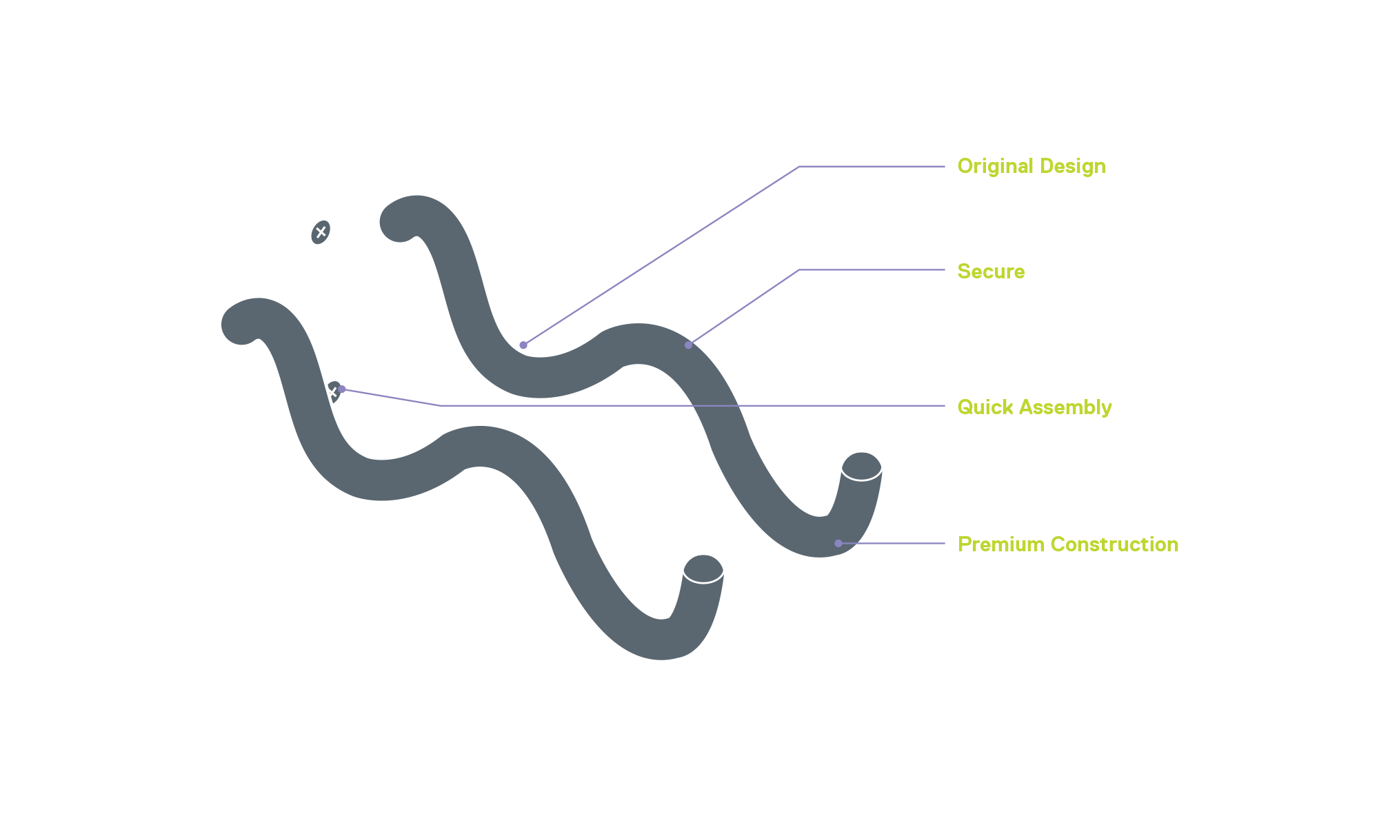 Double Hook Utility Holder diagram