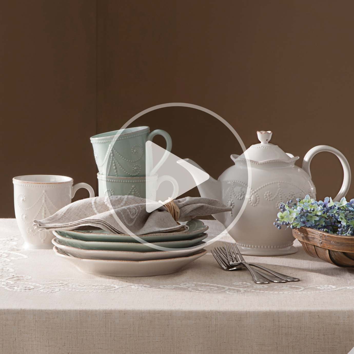 Lenox French Perle Set Altezza Sale E Pepe – Stoneware Bianco Con Finitura Tè, 15,2 Cm, Lavabile In Lavastoviglie