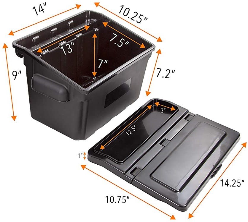 Tubstr Storage Bins for Utility Carts | 2 Attachable Plastic Tubs w/Removable Lids | 3 Gallon Bins Fit Most Utility Tub Carts | Easy Removable