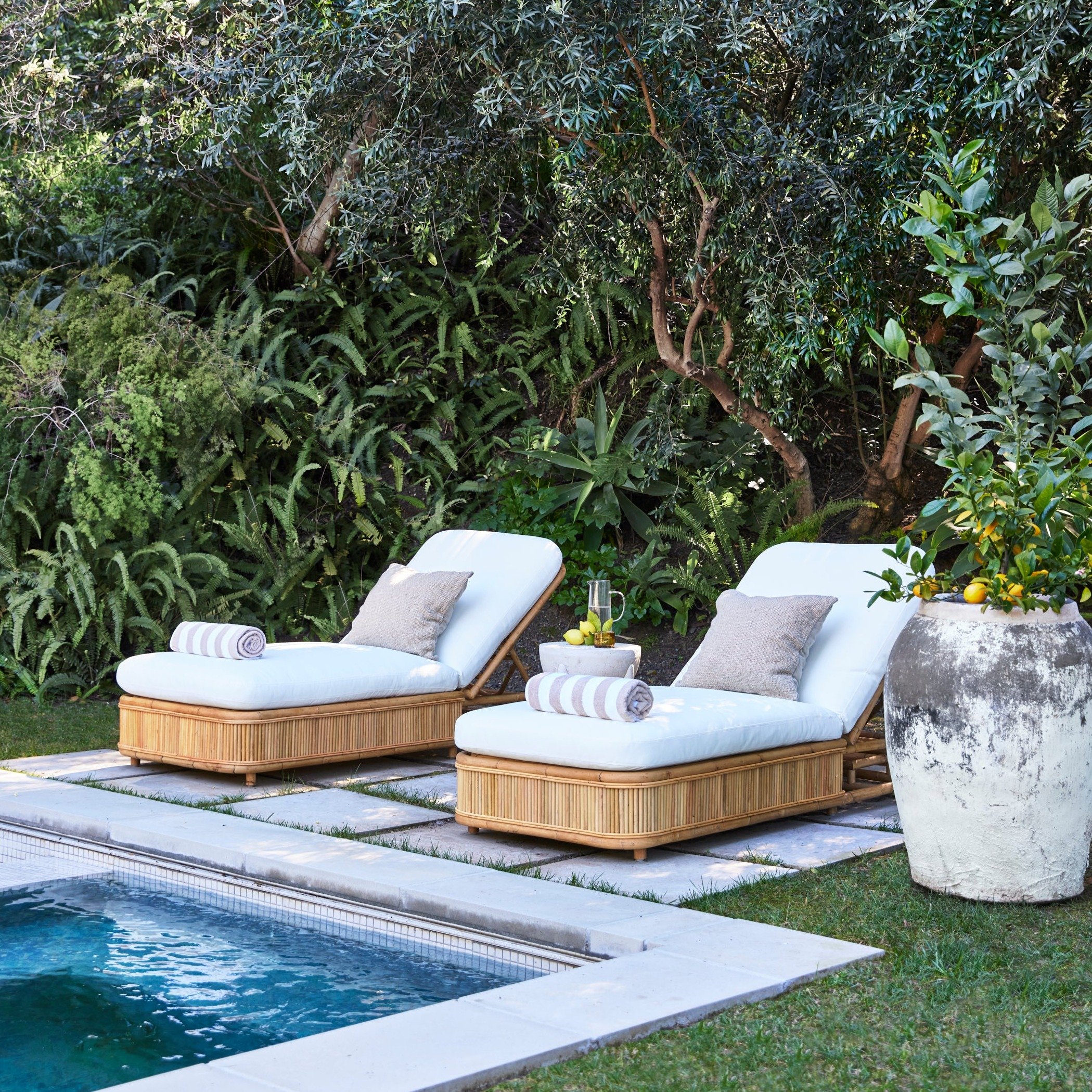 Natura Sun Loungers in Pearl by pool - Number 2