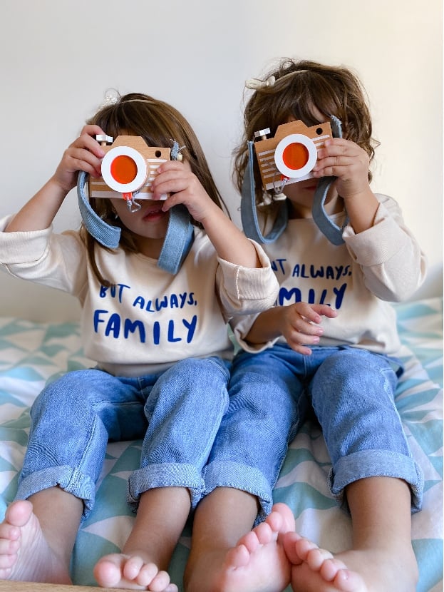 TWO KIDS HOLDING KIKO + GG* CAMERAS