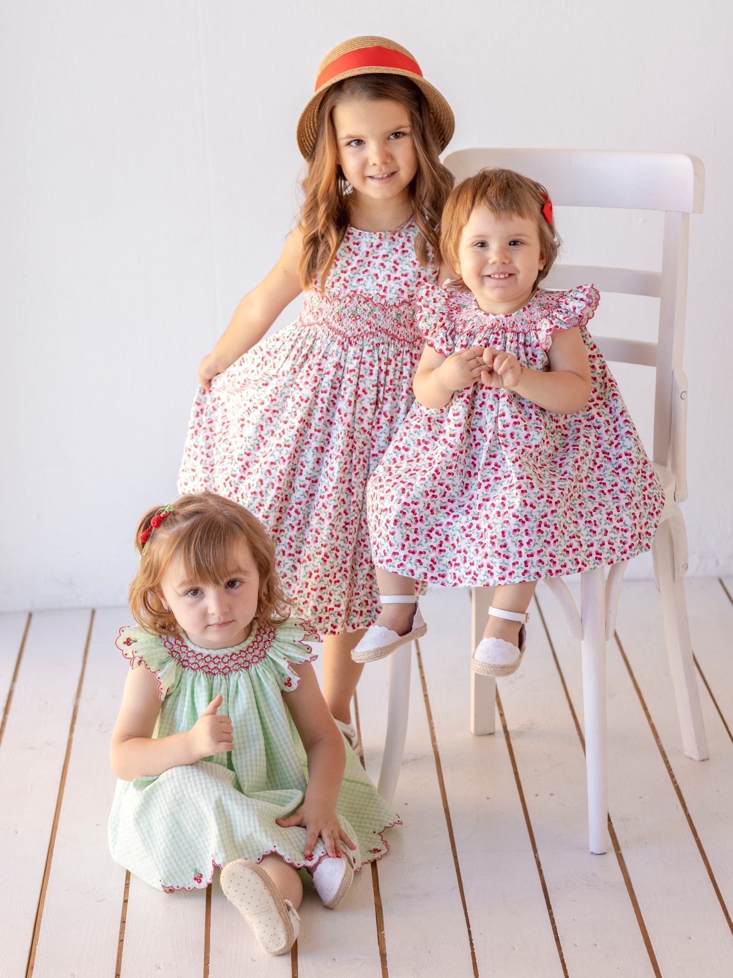 luli & me cherry bishop smock dress