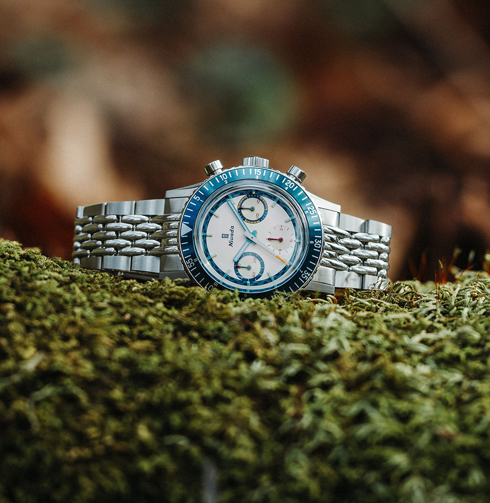 Nivada Grenchen x Worn & Wound Chronomaster Valjoux 72 V2 Racing dial layout