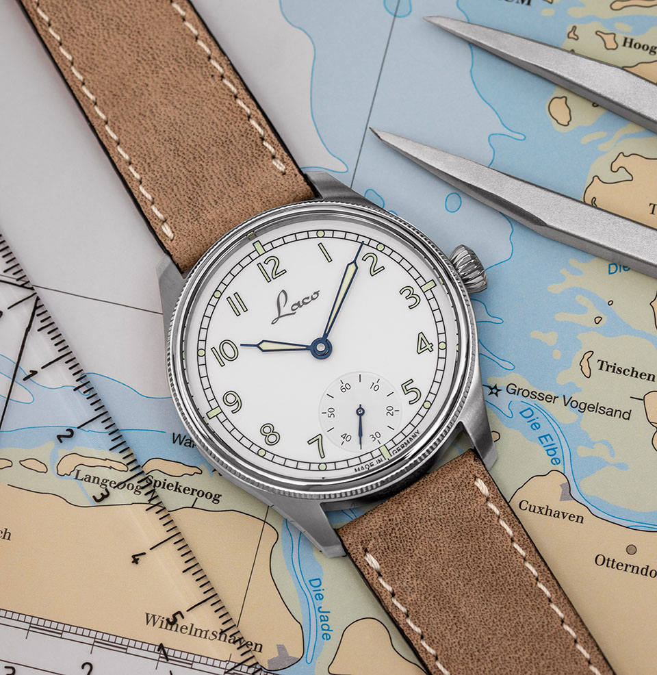 Laco Cuxhaven 39 Handwinding Watch | White Dial – Windup Watch Shop