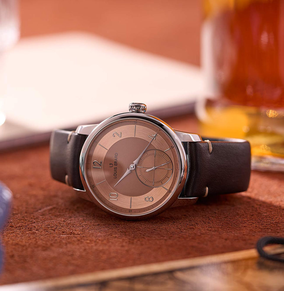 Excellence Petite Second Dark brown leather strap