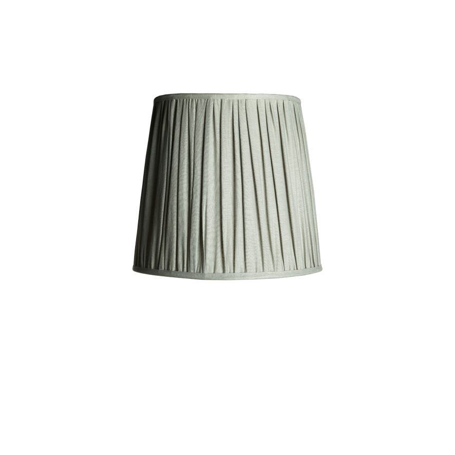 20cm tall tapered gathered lampshade in smog stonewashed linen