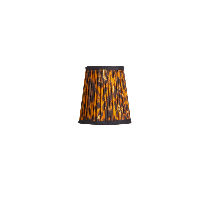 12cm tall tapered shade with candle clip in classic Leopard Love by Ma