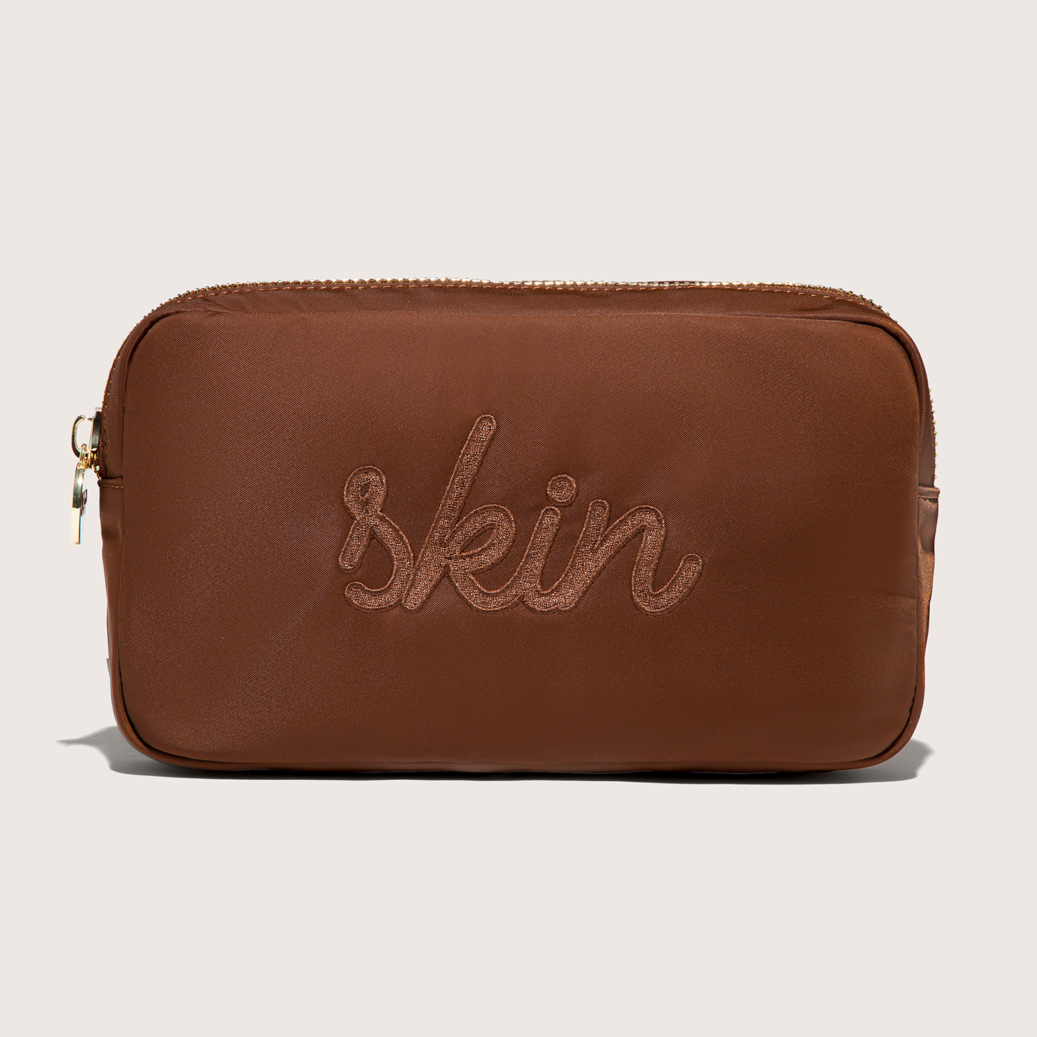 Stoney Clover Lane offers Skin Embroidered Small Pouch in Chocolate