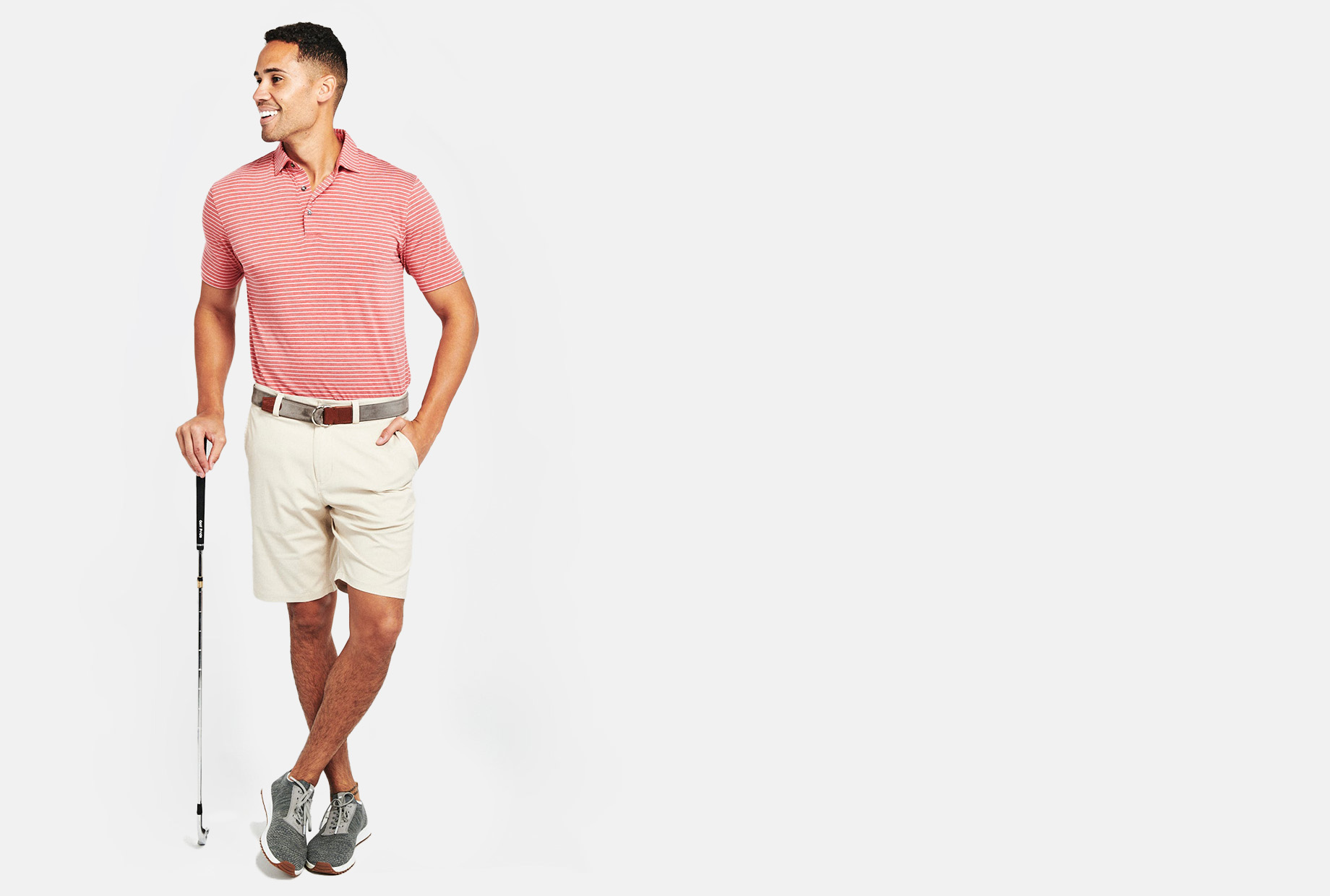 MENS MICROAIR STRIPE GOLF SHIRT POLO - TASC PERFORMANCE