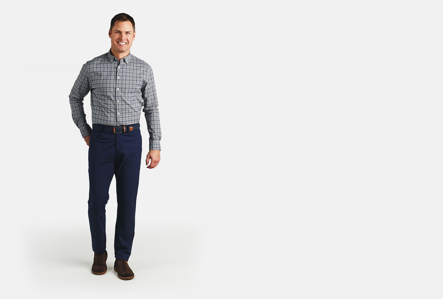 melange check tasc performance button down shirt