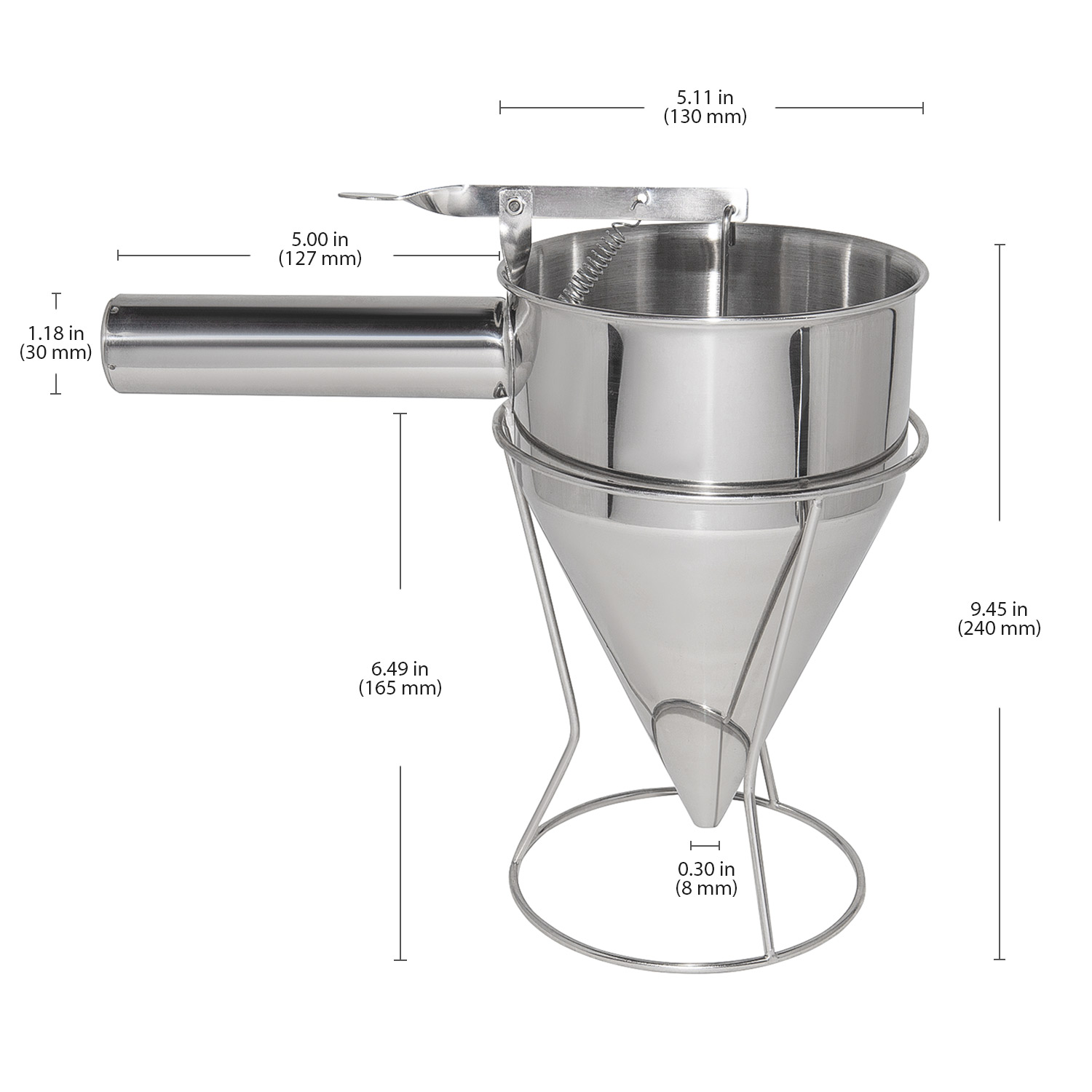 ALDKitchen Batter Dispenser | Funnel Dough Dispenser | Stainless Steel