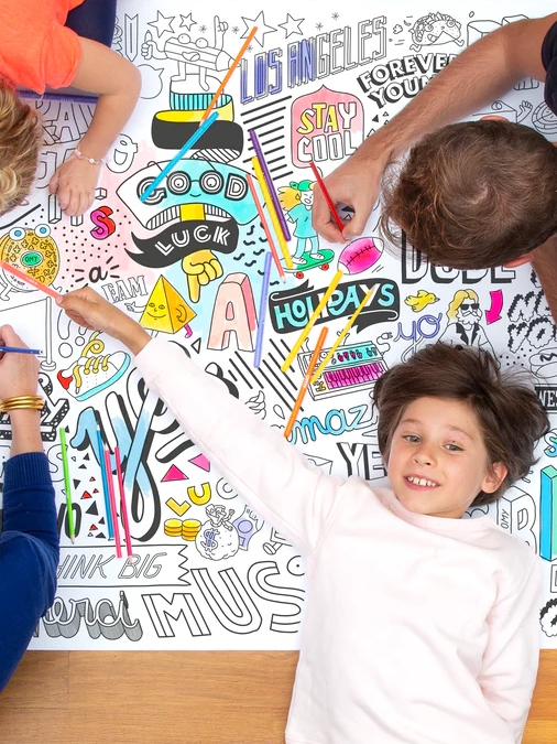 boy laying on omy poster