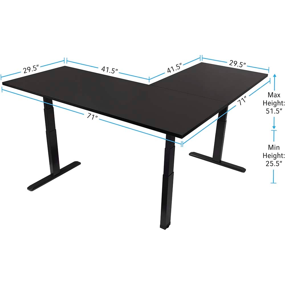 L Shaped Standing Desk – Corner Electric Desk | Tranzendesk by Stand Steady